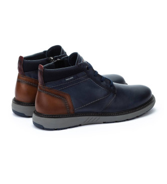 Pikolinos Navy Bilbao Leather Ankle Boots