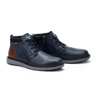 Pikolinos Navy Bilbao Leather Ankle Boots