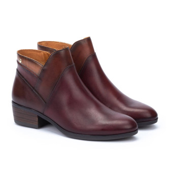 Pikolinos Daroca burgundy leather ankle boots