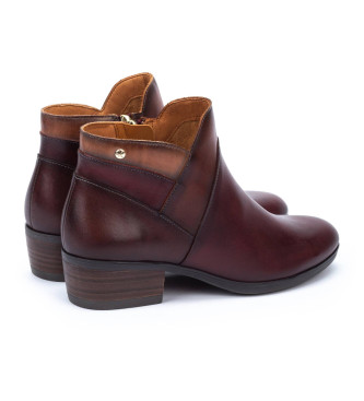 Pikolinos Daroca burgundy leather ankle boots