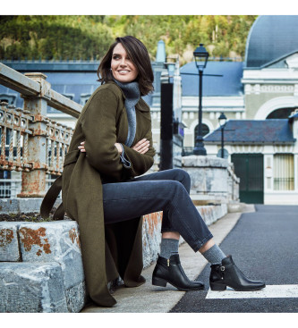 Pikolinos Daroca Leren Enkellaarsjes zwart