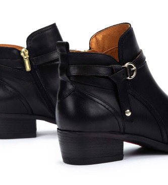 Pikolinos Daroca Leren Enkellaarsjes zwart