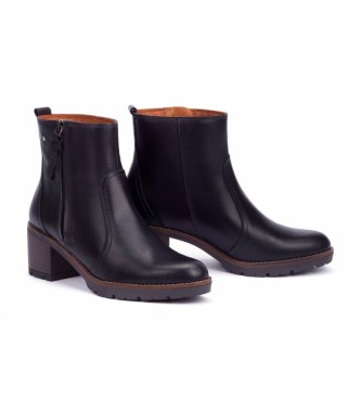 Pikolinos Llanes botas de couro preto para tornozelo - Altura do calcanhar: 6cm