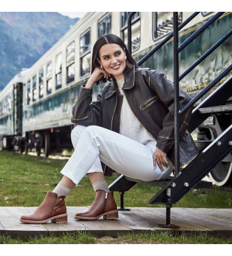 Pikolinos Bruine Medina Leren Enkellaarsjes