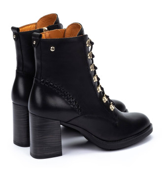 Pikolinos Leren enkellaarsjes Palencia zwart