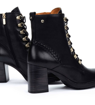 Pikolinos Leren enkellaarsjes Palencia zwart