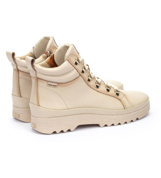 Pikolinos Stivaletti Vigo in pelle bianca crema