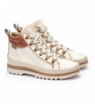Pikolinos Off-white Vigo Leather Ankle Boots