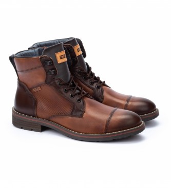 Pikolinos York brown leather ankle boots