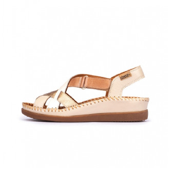 Pikolinos Sandalias de piel Cadaques beige