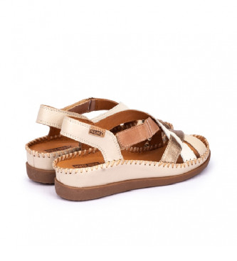 Pikolinos Sandalias de piel Cadaques beige