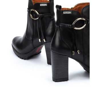 Pikolinos Botines de Piel Connelly negro -Altura tac�n 9cm-