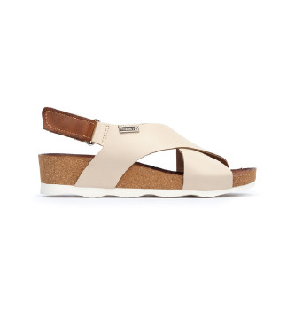 Pikolinos Mahon beige leather sandals 