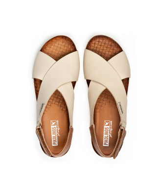 Pikolinos Mahon beige leather sandals 