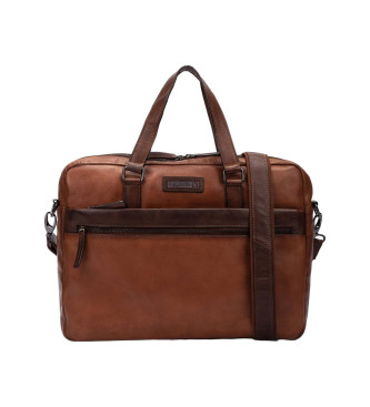 Pikolinos Belmonte brown leather briefcase