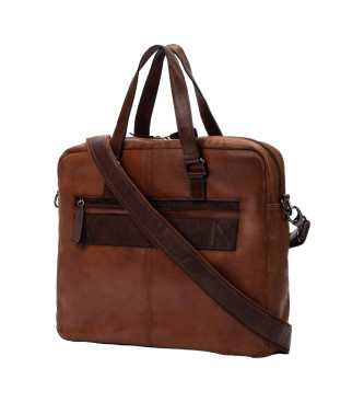 Pikolinos Belmonte brown leather briefcase