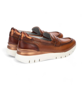 Pikolinos Asturias bruin leren loafers