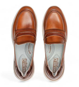 Pikolinos Asturias bruin leren loafers