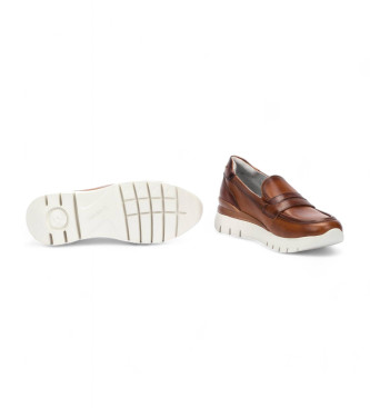 Pikolinos Asturias bruin leren loafers