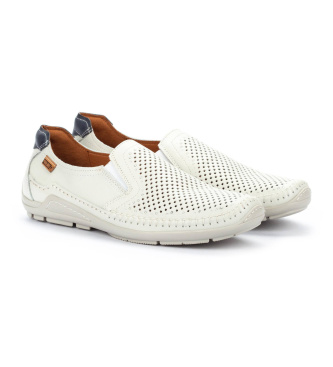 Pikolinos Skórzane mokasyny Azores w kolorze złamanej bieli