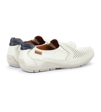 Pikolinos Skórzane mokasyny Azores w kolorze złamanej bieli