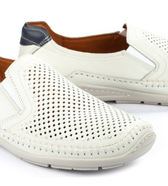 Pikolinos Skórzane mokasyny Azores w kolorze złamanej bieli