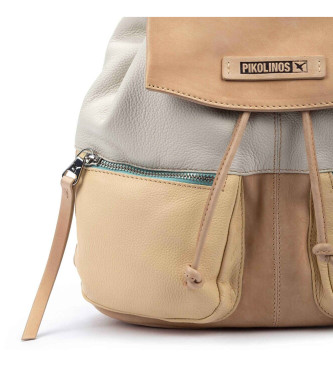 Pikolinos Manacor beige leather backpack