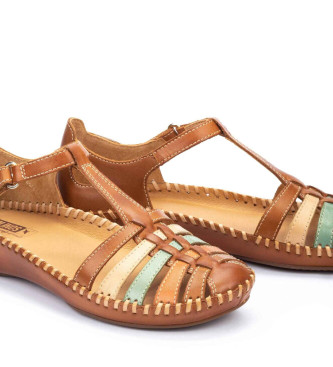 Pikolinos Brune Vallarta-sandaler i lder