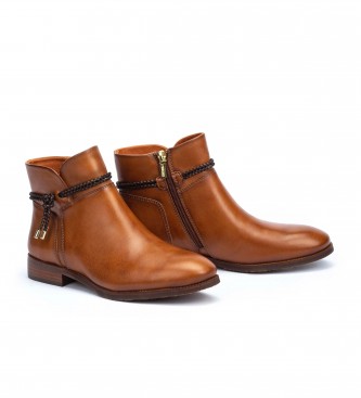 Pikolinos Royal W4D-8908 botas de tornozelo de couro para brandy
