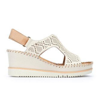 Pikolinos Sandales en cuir Aguadulce blanc cass -Hauteur 7cm wedge