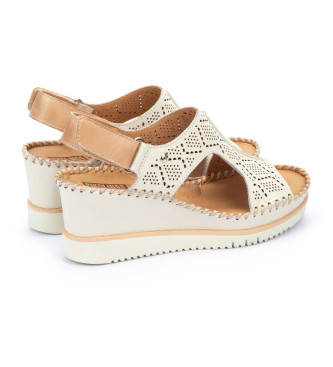 Pikolinos Sandales en cuir Aguadulce blanc cass -Hauteur 7cm wedge