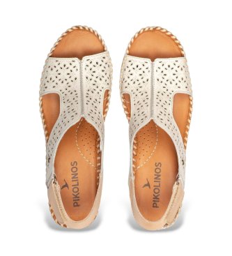 Pikolinos Aguadulce off white-sandaler i læder