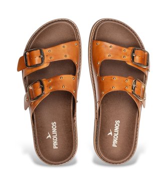 Pikolinos Sand�lias Aitana em pele castanha