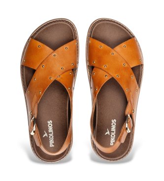 Pikolinos Sand�lias Aitana em pele castanha