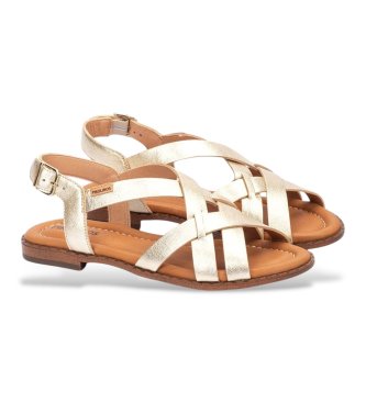 Pikolinos Sand�lias douradas em pele Algar