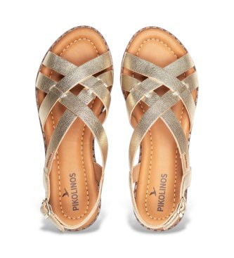 Pikolinos Sand�lias douradas em pele Algar