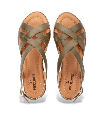 Pikolinos Sand�lias de couro Algar verde