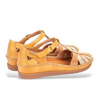 Pikolinos Sand�lias de couro Cadaques amarelas