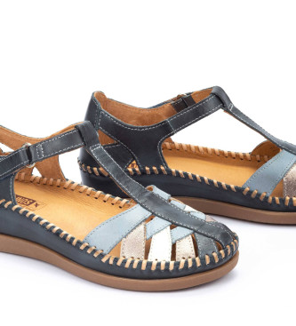 Pikolinos Leather Sandals Cadaques blue