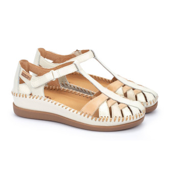 Pikolinos Sandlias de couro Cadaques off-white