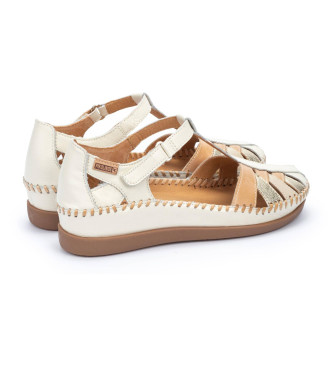 Pikolinos Sandlias de couro Cadaques off-white