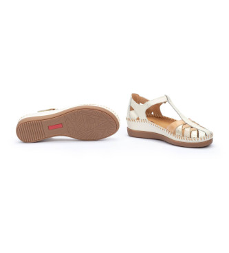 Pikolinos Sandlias de couro Cadaques off-white