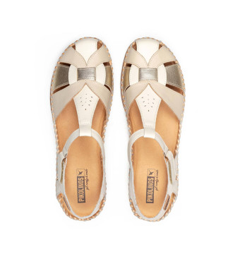 Pikolinos Off-white leren sandalen Cadaques