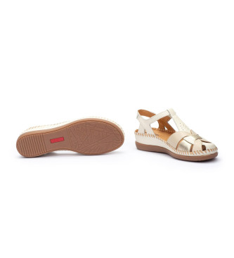 Pikolinos Off-white Leder Sandalen Cadaques