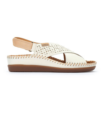 Pikolinos Off-white leren sandalen Cadaques