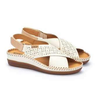 Pikolinos Off-white leren sandalen Cadaques