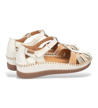 Pikolinos Leren sandalen Cadaques gebroken wit