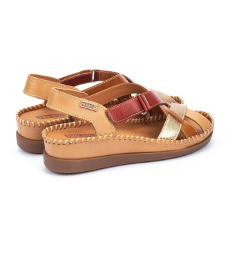 Pikolinos Leather sandals Cadaques brown, red