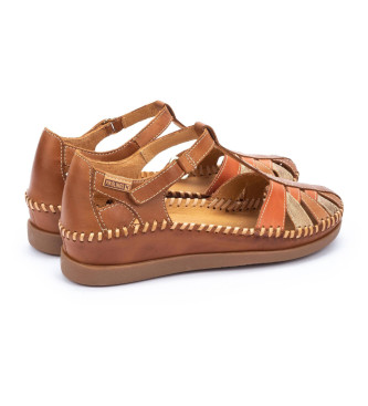 Pikolinos Rjavi usnjeni sandali Cadaques