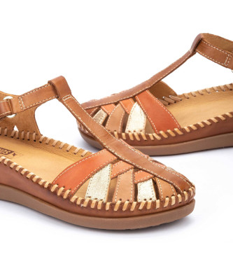 Pikolinos Rjavi usnjeni sandali Cadaques